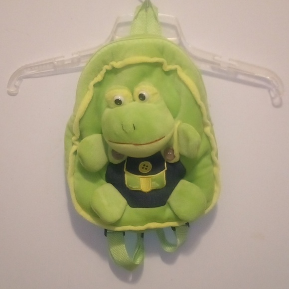 Mini Frog Backpack Plush Plushie For Kids (Green) #100 - Picture 1 of 11